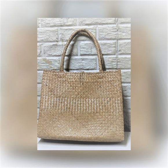 Raffia Tote Handbag Vegan Purse l - Picture 8 of 11